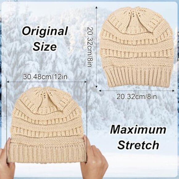 Slouchy Chunky Knit Beanie Winter Hat Pack Cozy Warm Unisex Minimal Chic main image 8